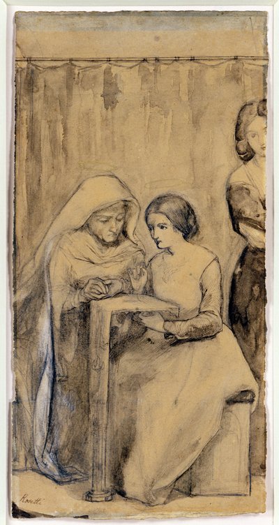 Studie für Die Kindheit der Jungfrau Maria von Dante Gabriel Charles Rossetti